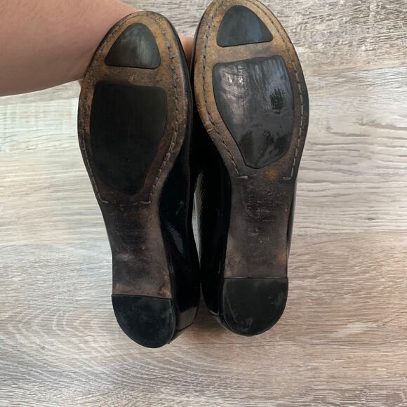 Eileen Fisher Black Patent Leather Loafers Size 6.5 Slip-On Flats - Picture 4 of 6